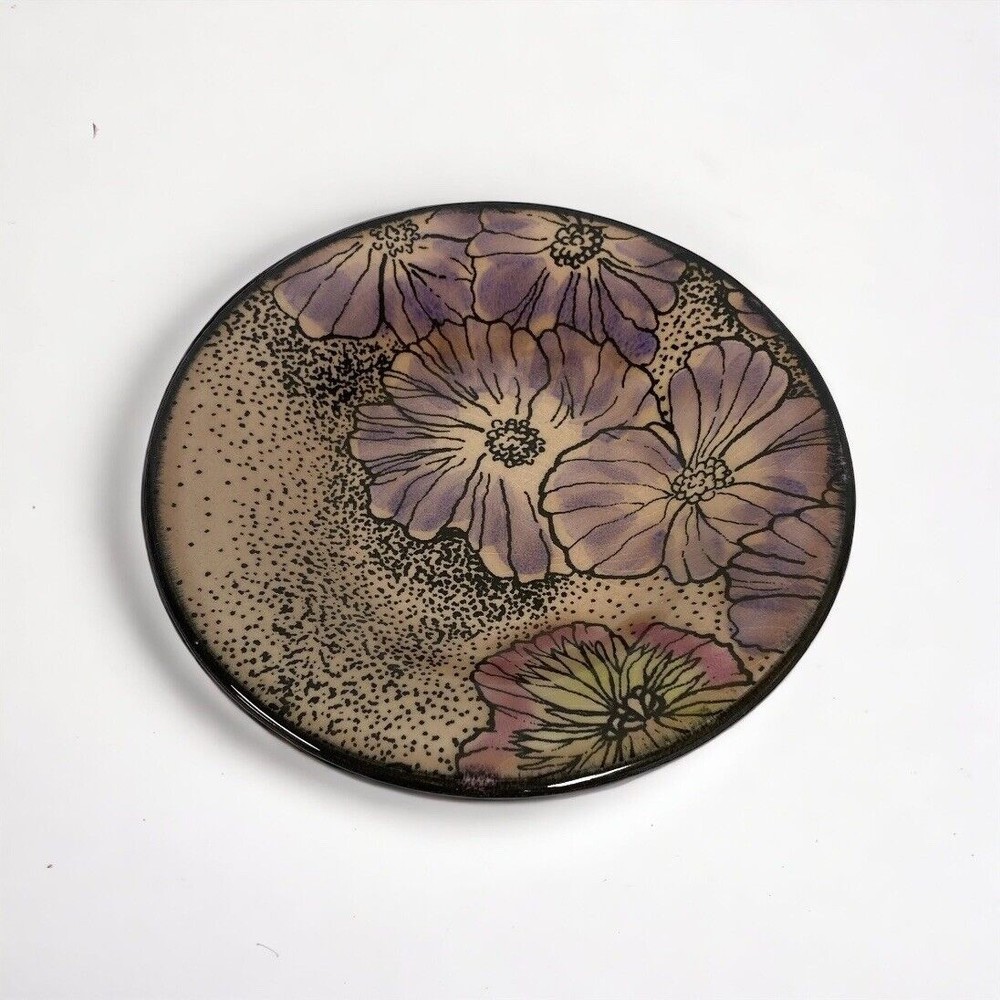 Set of 4 Baldelli Italia Dessert Plates 6 1/2” Art Pottery Flowers -  AS IS